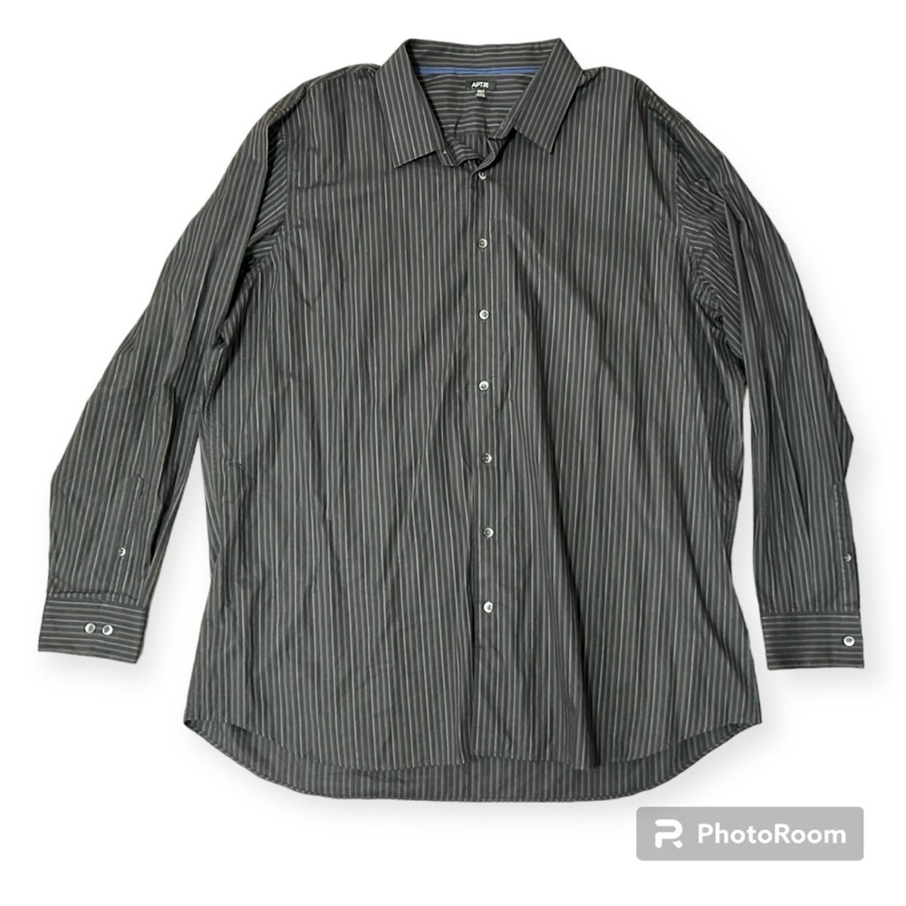 Apt. 9 Shirt Mens 3XLT Button Up Long Sleeve Striped Dress Shirt